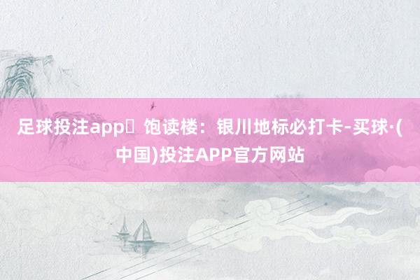 足球投注app✅饱读楼:银川地标必打卡-买球·(中国)投注APP官方网站