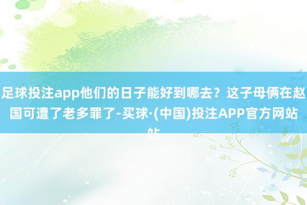 足球投注app他们的日子能好到哪去？这子母俩在赵国可遭了老多罪了-买球·(中国)投注APP官方网站