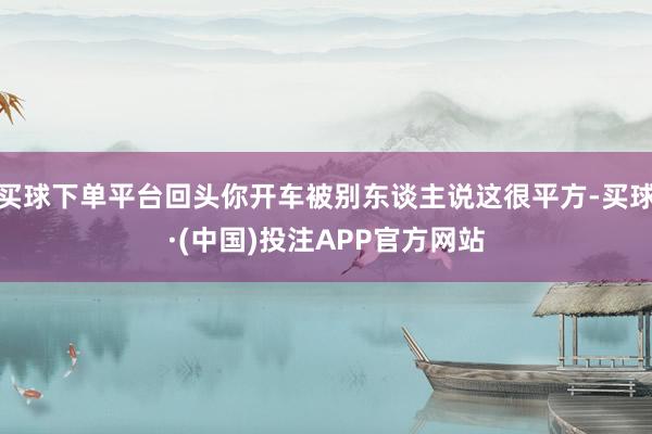 买球下单平台回头你开车被别东谈主说这很平方-买球·(中国)投注APP官方网站