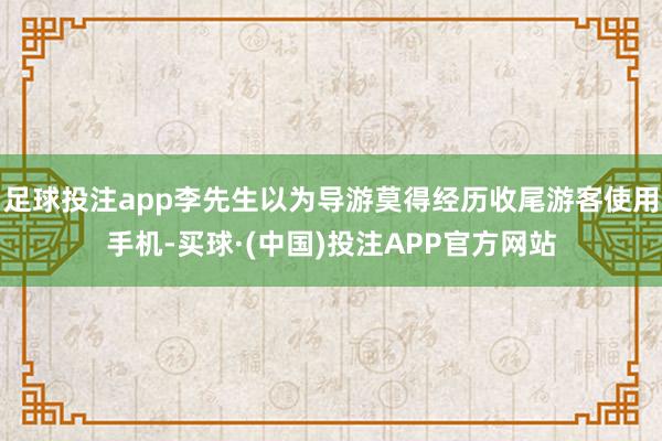 足球投注app李先生以为导游莫得经历收尾游客使用手机-买球·(中国)投注APP官方网站