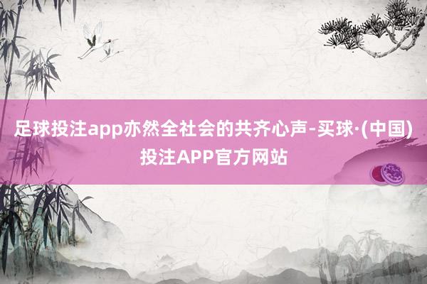 足球投注app亦然全社会的共齐心声-买球·(中国)投注APP官方网站