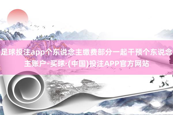 足球投注app个东说念主缴费部分一起干预个东说念主账户-买球·(中国)投注APP官方网站
