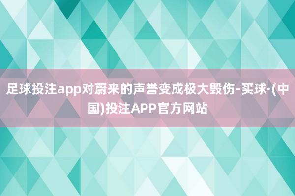 足球投注app对蔚来的声誉变成极大毁伤-买球·(中国)投注APP官方网站