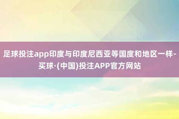 足球投注app印度与印度尼西亚等国度和地区一样-买球·(中国)投注APP官方网站