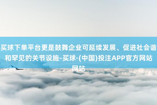 买球下单平台更是鼓舞企业可延续发展、促进社会谐和罕见的关节设施-买球·(中国)投注APP官方网站