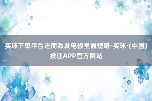 买球下单平台进而激发电板里面短路-买球·(中国)投注APP官方网站