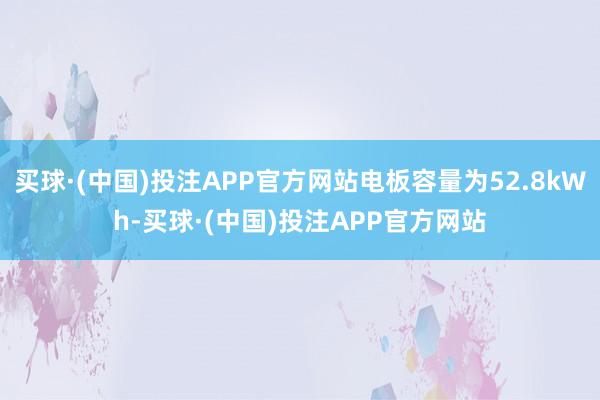 买球·(中国)投注APP官方网站电板容量为52.8kWh-买球·(中国)投注APP官方网站