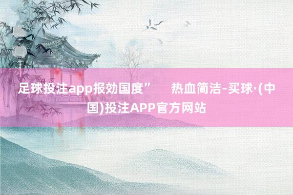 足球投注app报効国度”     热血简洁-买球·(中国)投注APP官方网站