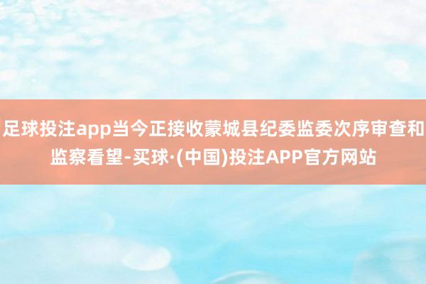 足球投注app当今正接收蒙城县纪委监委次序审查和监察看望-买球·(中国)投注APP官方网站