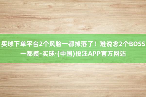 买球下单平台2个风脸一都掉落了！难说念2个BOSS一都摸-买球·(中国)投注APP官方网站