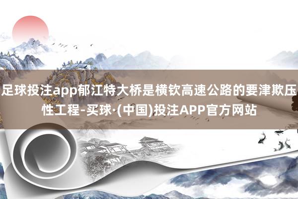 足球投注app郁江特大桥是横钦高速公路的要津欺压性工程-买球·(中国)投注APP官方网站