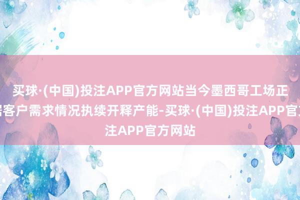 买球·(中国)投注APP官方网站当今墨西哥工场正在字据客户需求情况执续开释产能-买球·(中国)投注APP官方网站