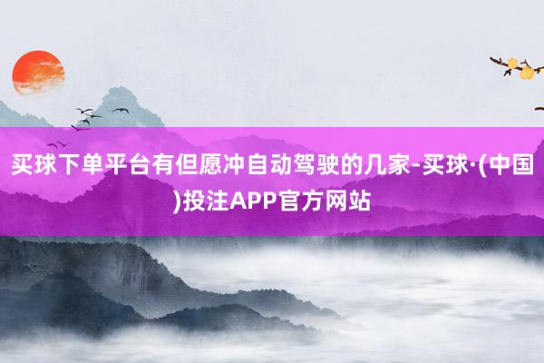 买球下单平台有但愿冲自动驾驶的几家-买球·(中国)投注APP官方网站