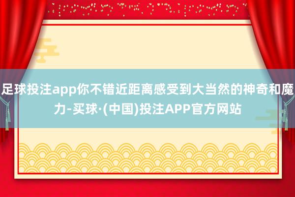 足球投注app你不错近距离感受到大当然的神奇和魔力-买球·(中国)投注APP官方网站