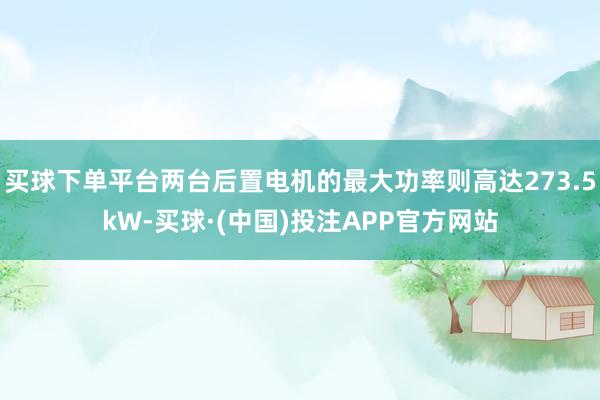 买球下单平台两台后置电机的最大功率则高达273.5kW-买球·(中国)投注APP官方网站