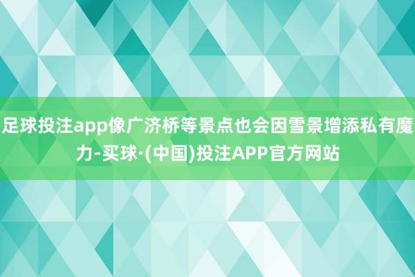 足球投注app像广济桥等景点也会因雪景增添私有魔力-买球·(中国)投注APP官方网站