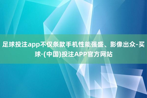 足球投注app不仅条款手机性能强盛、影像出众-买球·(中国)投注APP官方网站