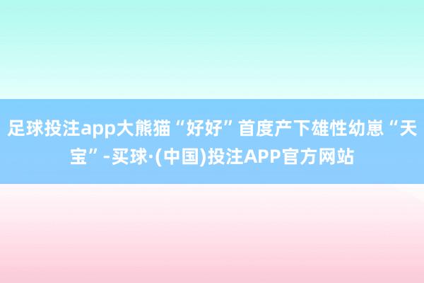 足球投注app大熊猫“好好”首度产下雄性幼崽“天宝”-买球·(中国)投注APP官方网站