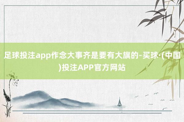 足球投注app作念大事齐是要有大旗的-买球·(中国)投注APP官方网站