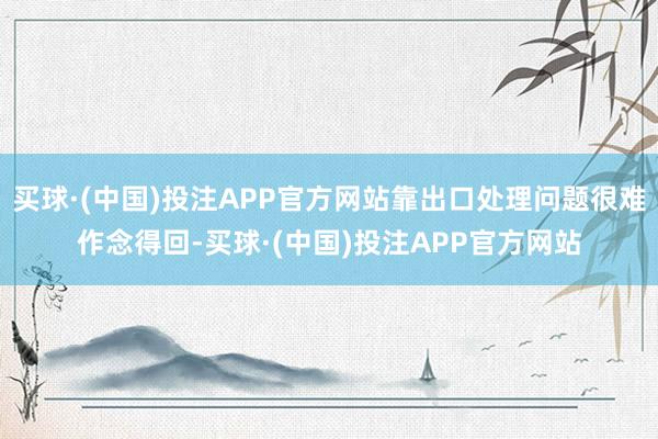 买球·(中国)投注APP官方网站靠出口处理问题很难作念得回-买球·(中国)投注APP官方网站