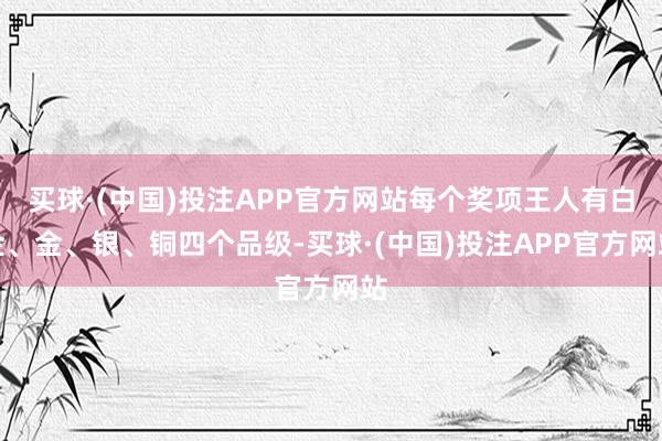 买球·(中国)投注APP官方网站每个奖项王人有白金、金、银、铜四个品级-买球·(中国)投注APP官方网站