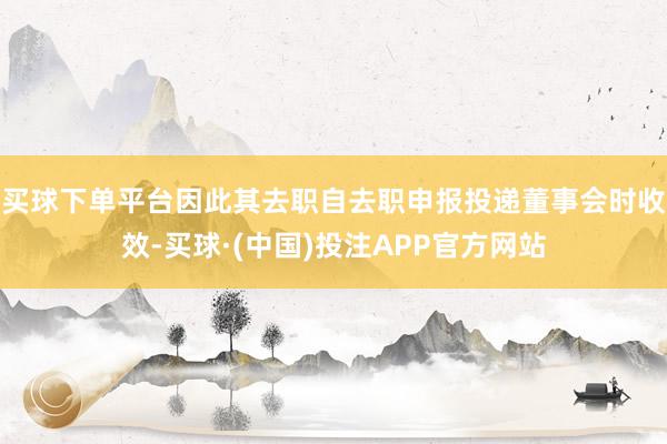 买球下单平台因此其去职自去职申报投递董事会时收效-买球·(中国)投注APP官方网站