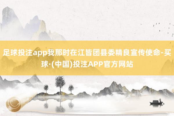 足球投注app我那时在江皆团县委精良宣传使命-买球·(中国)投注APP官方网站