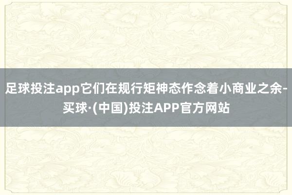 足球投注app它们在规行矩神态作念着小商业之余-买球·(中国)投注APP官方网站