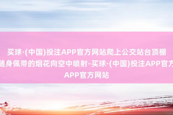 买球·(中国)投注APP官方网站爬上公交站台顶棚点火随身佩带的烟花向空中喷射-买球·(中国)投注APP官方网站