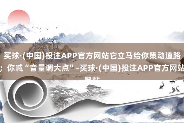 买球·(中国)投注APP官方网站它立马给你策动道路；你喊“音量调大点”-买球·(中国)投注APP官方网站