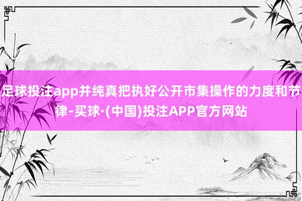 足球投注app并纯真把执好公开市集操作的力度和节律-买球·(中国)投注APP官方网站