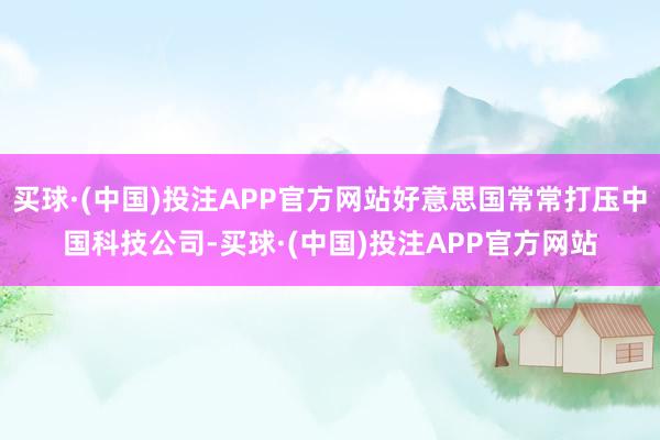 买球·(中国)投注APP官方网站好意思国常常打压中国科技公司-买球·(中国)投注APP官方网站