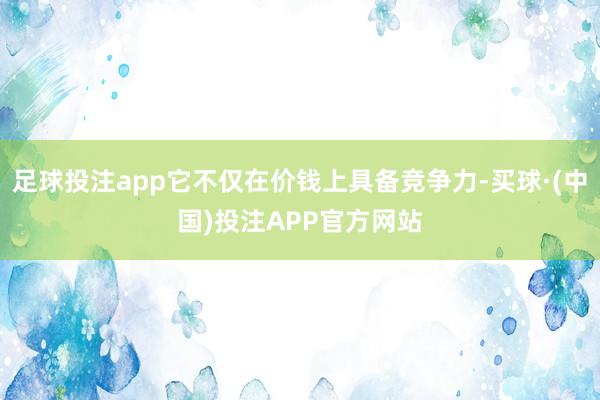 足球投注app它不仅在价钱上具备竞争力-买球·(中国)投注APP官方网站