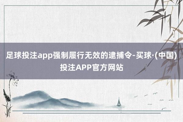 足球投注app强制履行无效的逮捕令-买球·(中国)投注APP官方网站