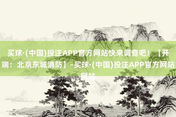 买球·(中国)投注APP官方网站快来调查吧！【开端：北京东城消防】-买球·(中国)投注APP官方网站