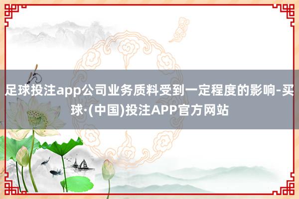 足球投注app公司业务质料受到一定程度的影响-买球·(中国)投注APP官方网站