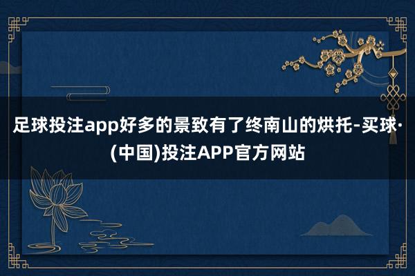 足球投注app好多的景致有了终南山的烘托-买球·(中国)投注APP官方网站