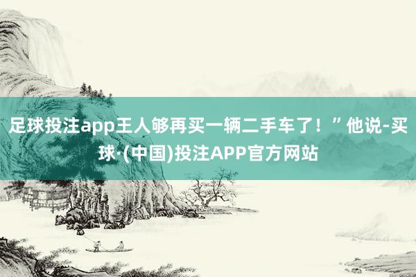 足球投注app王人够再买一辆二手车了！”他说-买球·(中国)投注APP官方网站