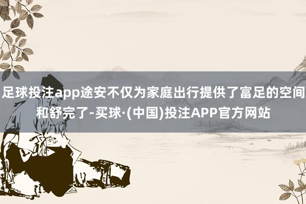 足球投注app途安不仅为家庭出行提供了富足的空间和舒完了-买球·(中国)投注APP官方网站