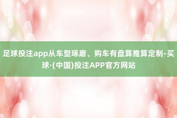 足球投注app从车型琢磨、购车有盘算推算定制-买球·(中国)投注APP官方网站