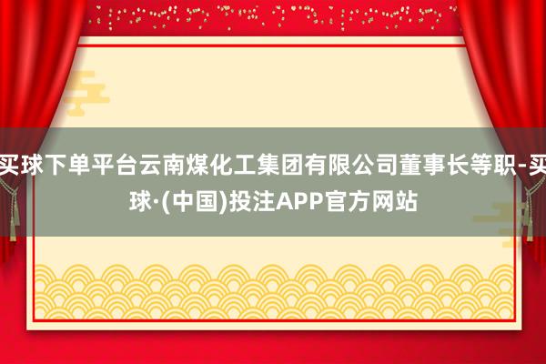 买球下单平台云南煤化工集团有限公司董事长等职-买球·(中国)投注APP官方网站