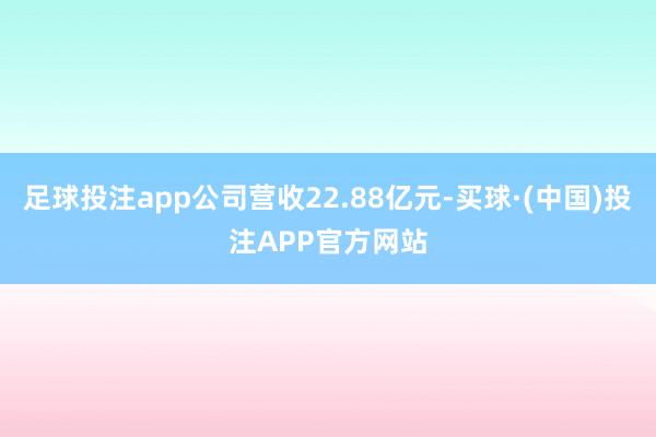 足球投注app公司营收22.88亿元-买球·(中国)投注APP官方网站