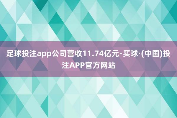 足球投注app公司营收11.74亿元-买球·(中国)投注APP官方网站