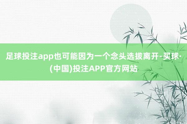 足球投注app也可能因为一个念头选拔离开-买球·(中国)投注APP官方网站