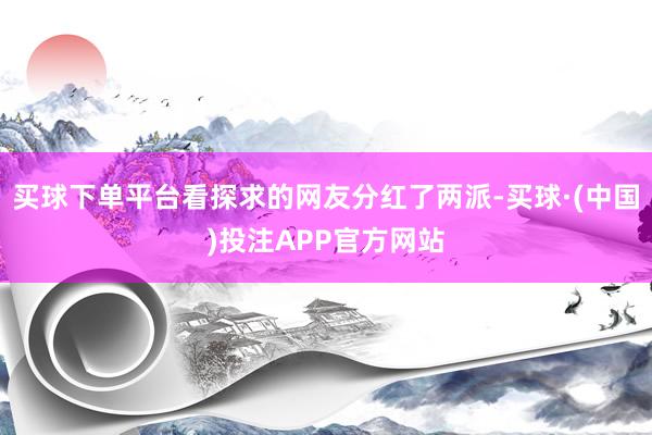 买球下单平台看探求的网友分红了两派-买球·(中国)投注APP官方网站