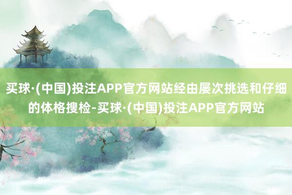 买球·(中国)投注APP官方网站经由屡次挑选和仔细的体格搜检-买球·(中国)投注APP官方网站