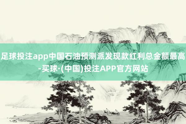 足球投注app中国石油预测派发现款红利总金额最高-买球·(中国)投注APP官方网站