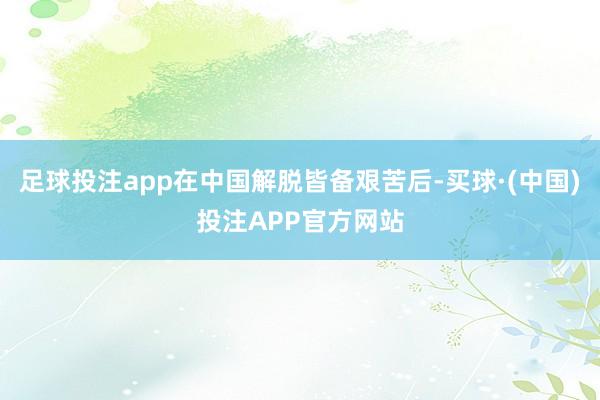 足球投注app在中国解脱皆备艰苦后-买球·(中国)投注APP官方网站