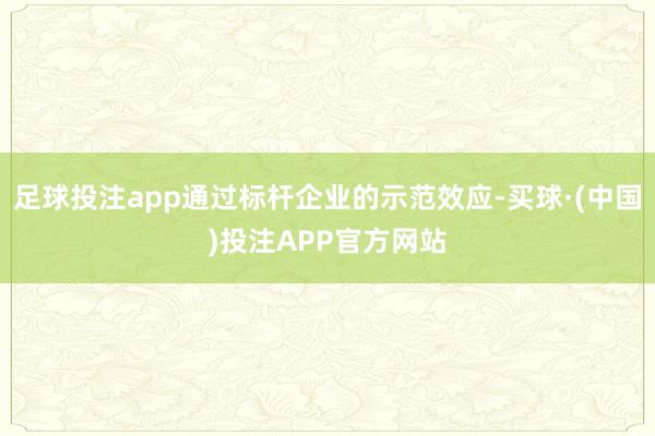 足球投注app通过标杆企业的示范效应-买球·(中国)投注APP官方网站
