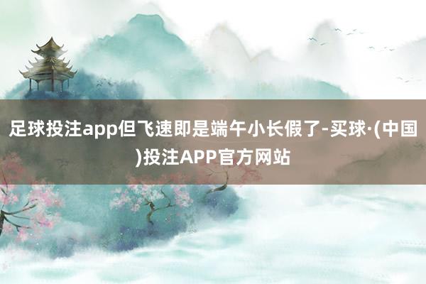 足球投注app但飞速即是端午小长假了-买球·(中国)投注APP官方网站
